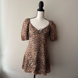 Alice + Olivia Dana Dress Spotted Leopard Print